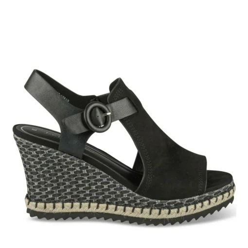 Sandales Corde NOIR Femme Motif Uni Boucle