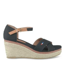 Sandales Corde NOIR Femme Motif Uni Boucle