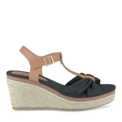 Sandales Corde NOIR Femme Motif Uni Boucle