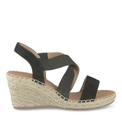 Sandales Corde NOIR Femme Motif Uni Elastique