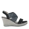 Sandales Corde NOIR Femme Motif Uni Elastique