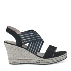 Sandales Corde NOIR Femme Motif Uni Elastique