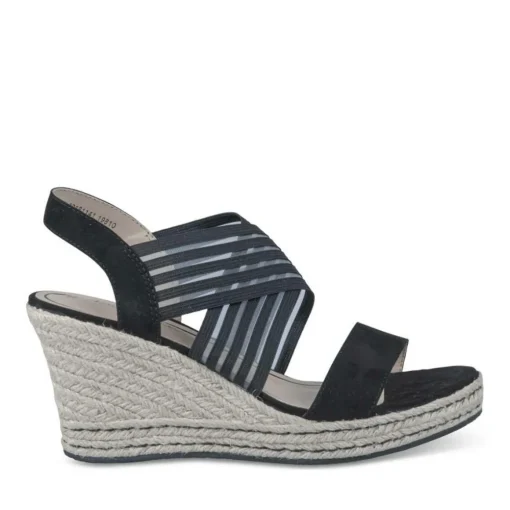 Sandales Corde NOIR Femme Motif Uni Elastique