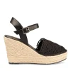 Sandales Corde NOIR Femme Boucle