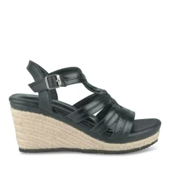 Sandales Corde NOIR Femme Motif Animal Boucle