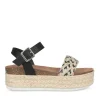 Sandales Corde NOIR Femme Boucle