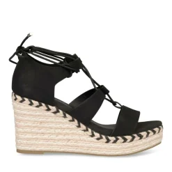 Sandales Corde NOIR Femme Lacets