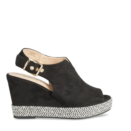 Sandales Corde NOIR Femme Motif Uni A Enfiler