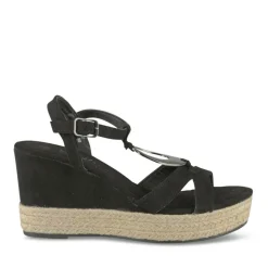 Sandales Corde NOIR Femme Motif Uni Boucle