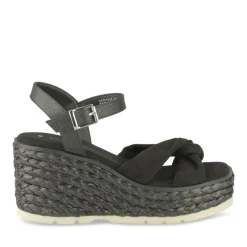 Sandales Corde NOIR Femme Motif Uni Boucle