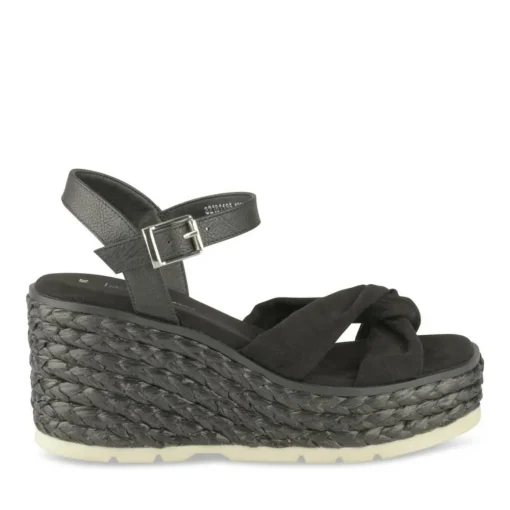 Sandales Corde NOIR Femme Motif Uni Boucle