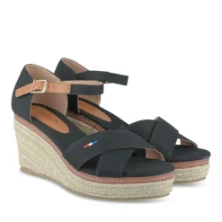 Sandales Corde NOIR Femme Motif Uni Boucle