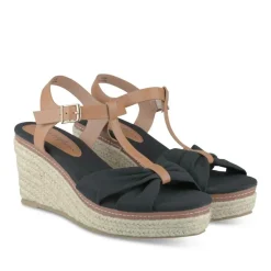 Sandales Corde NOIR Femme Motif Uni Boucle