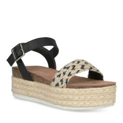 Sandales Corde NOIR Femme Boucle