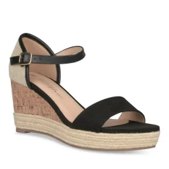 Sandales Corde NOIR Femme Boucle