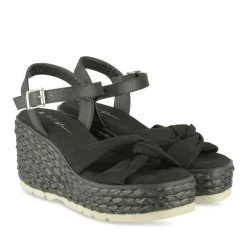Sandales Corde NOIR Femme Motif Uni Boucle
