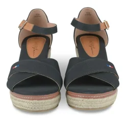 Sandales Corde NOIR Femme Motif Uni Boucle