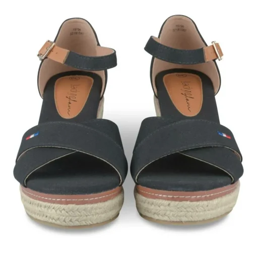 Sandales Corde NOIR Femme Motif Uni Boucle