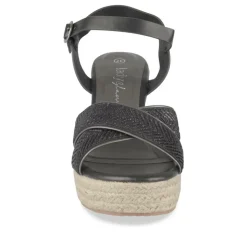 Sandales Corde NOIR Femme Motif Paillettes Boucle