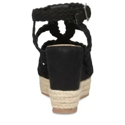 Sandales Corde NOIR Femme Motif Uni Boucle