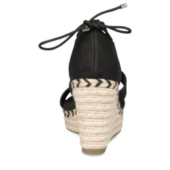 Sandales Corde NOIR Femme Lacets