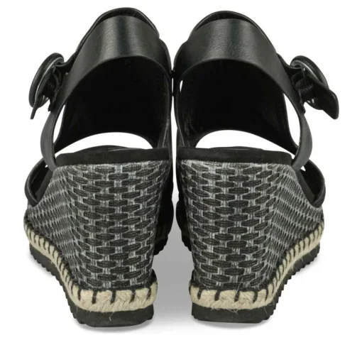 Sandales Corde NOIR Femme Motif Uni Boucle
