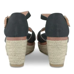 Sandales Corde NOIR Femme Motif Uni Boucle
