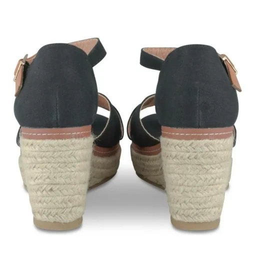Sandales Corde NOIR Femme Motif Uni Boucle