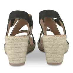 Sandales Corde NOIR Femme Motif Uni Elastique