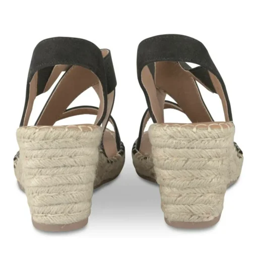Sandales Corde NOIR Femme Motif Uni Elastique