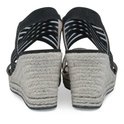 Sandales Corde NOIR Femme Motif Uni Elastique