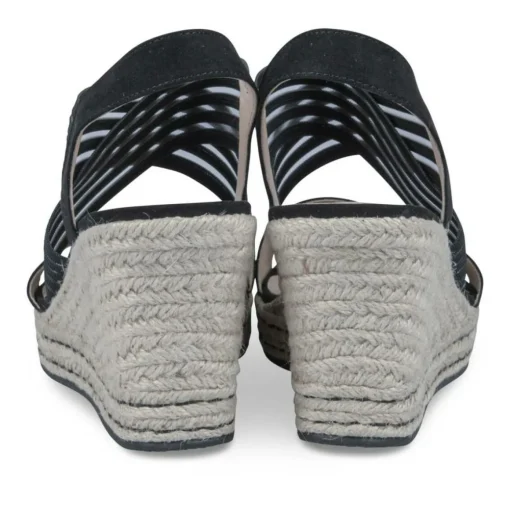 Sandales Corde NOIR Femme Motif Uni Elastique