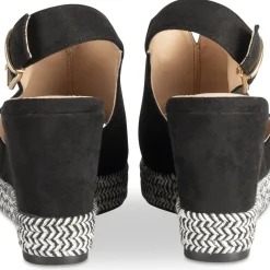 Sandales Corde NOIR Femme Motif Uni A Enfiler