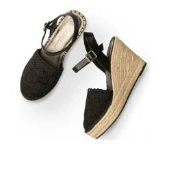 Sandales Corde NOIR Femme Boucle