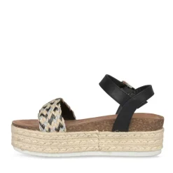 Sandales Corde NOIR Femme Boucle