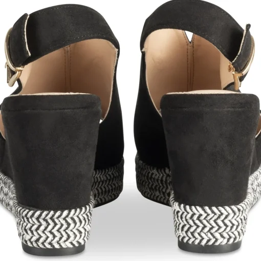 Sandales Corde NOIR Femme Motif Uni A Enfiler