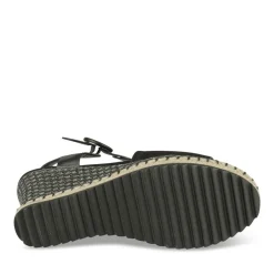 Sandales Corde NOIR Femme Motif Uni Boucle