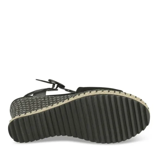 Sandales Corde NOIR Femme Motif Uni Boucle