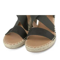 Sandales Corde NOIR Femme Motif Uni Elastique