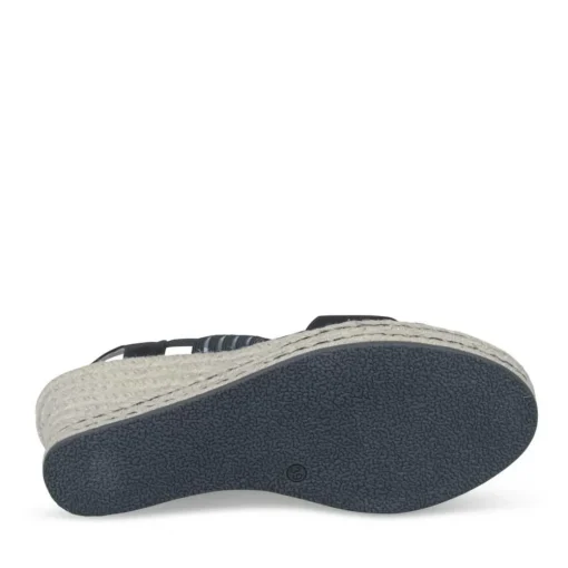 Sandales Corde NOIR Femme Motif Uni Elastique
