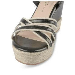 Sandales Corde NOIR Femme Motif Uni Boucle