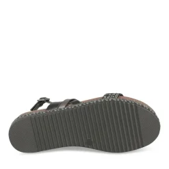 Sandales Corde NOIR Femme Motif Paillettes Boucle