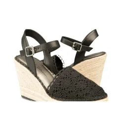 Sandales Corde NOIR Femme Boucle