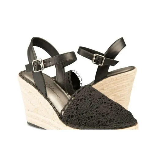 Sandales Corde NOIR Femme Boucle