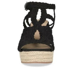Sandales Corde NOIR Femme Motif Uni Boucle