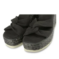 Sandales Corde NOIR Femme Motif Uni Boucle