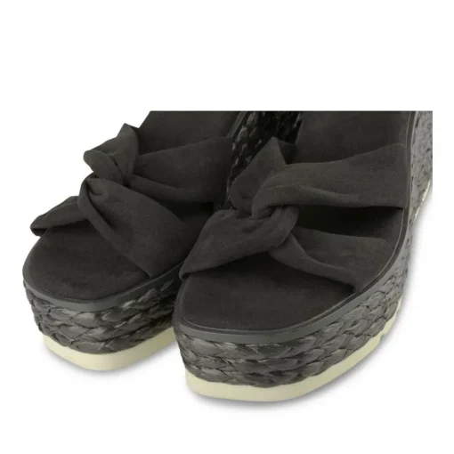 Sandales Corde NOIR Femme Motif Uni Boucle