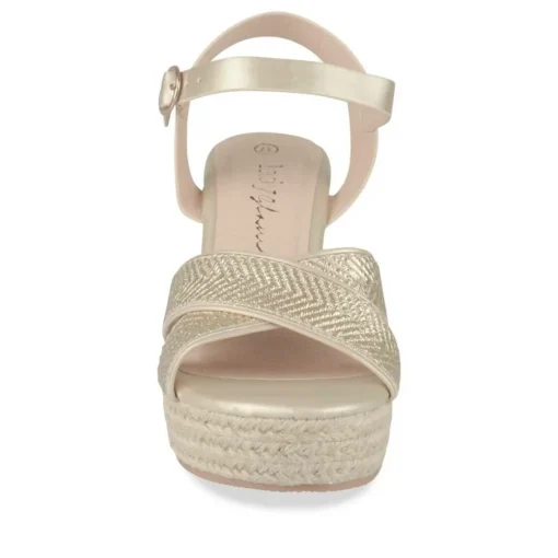 Sandales Corde OR Femme Motif Paillettes Boucle