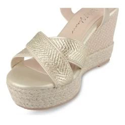 Sandales Corde OR Femme Motif Paillettes Boucle