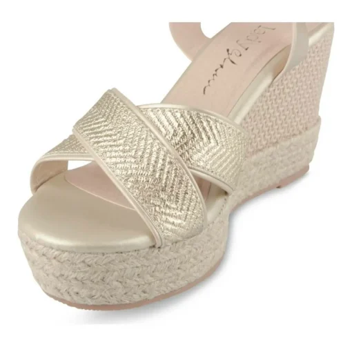 Sandales Corde OR Femme Motif Paillettes Boucle